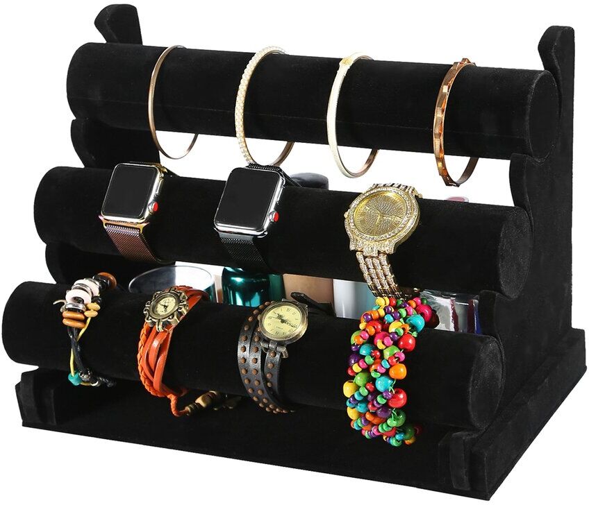 Fresh Fab Finds 3-Tier Velvet Jewelry Stand NoColor NoSize