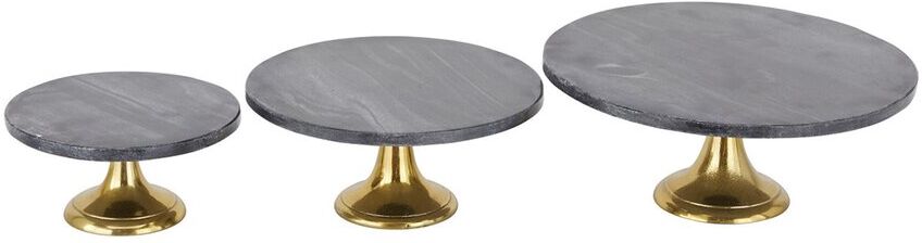 The Novogratz Set of 3 Black Aluminum Cake Stand with Gold Base Black NoSize