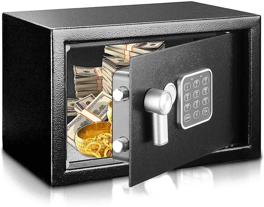 SereneLife Compact Electronic Small Safe Box Black NoSize