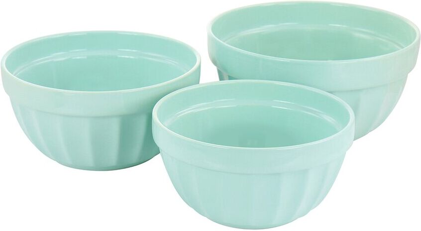 Martha Stewart 3pc Stoneware Bowl Set Turquoise NoSize