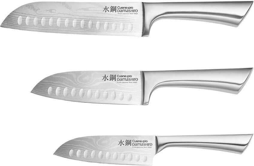 Cuisine::pro Damashiro 3pc Santoku Knife Set Silver NoSize