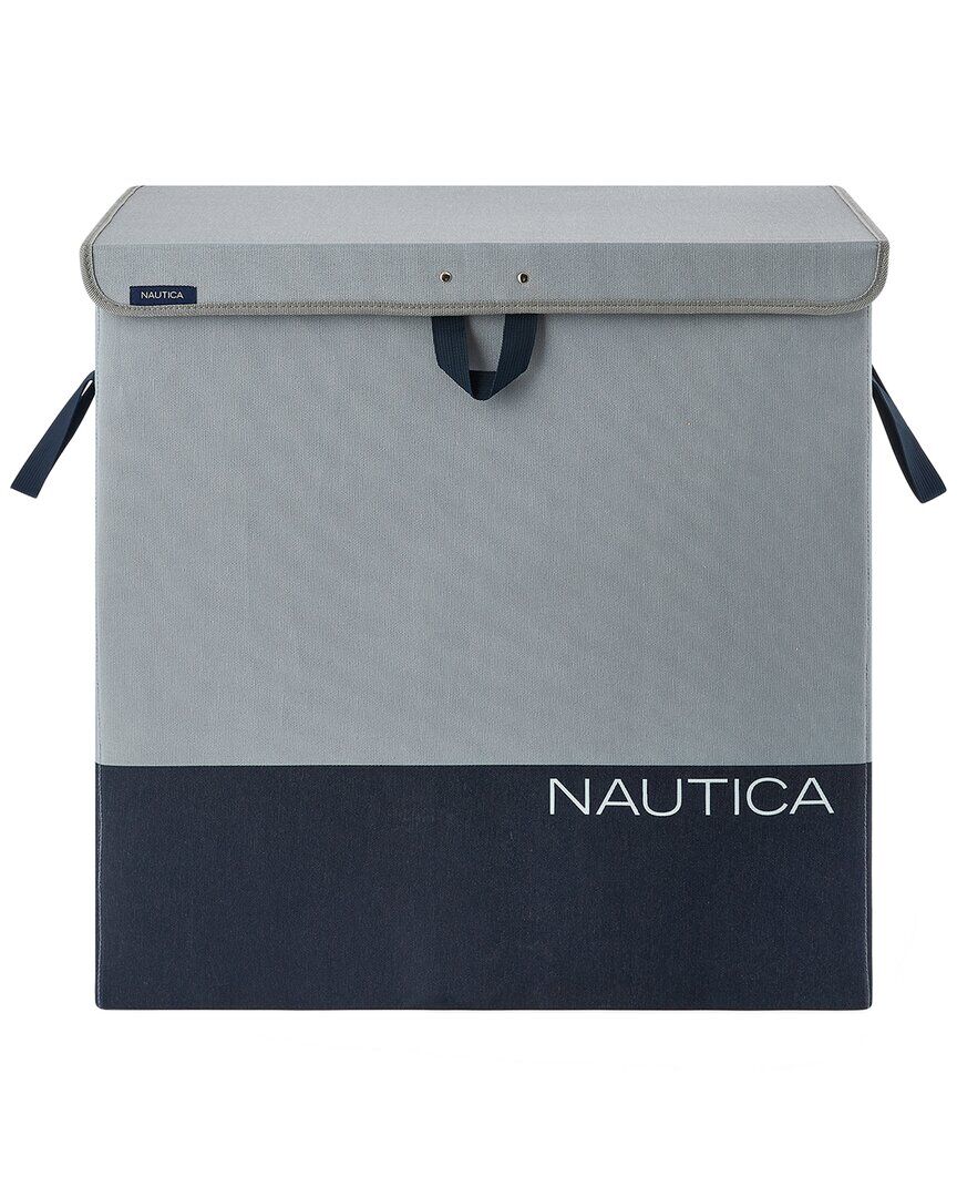 Nautica Folded Divided Hamper with Lid NoColor NoSize