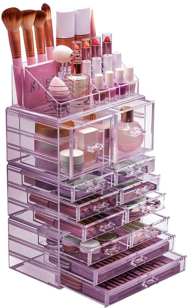 Sorbus Purple Makeup And Jewelry Storage Case Display Set NoColor NoSize