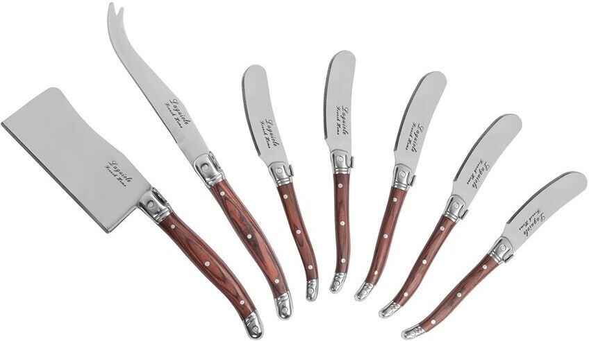 French Home 7pc Laguiole Cheese Knife/Spreader Set with Pakkawood Handles NoColor NoSize