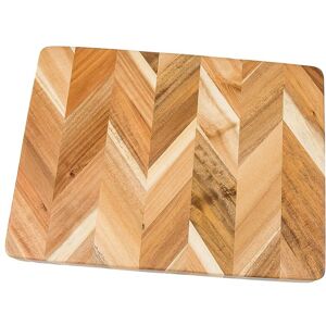 Lipper International Acacia Thick Herringbone Rectangular Large Cutting/Serve Board With Inset Handles Brown NoSize