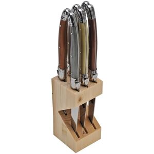 Jean Dubost Laguiole Set of 6 Steak Knives in Block NoColor NoSize