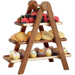 MegaChef Acacia Wood 3 Tiered Rectangular Ladder Tray Set NoColor ns