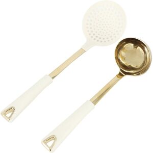 Martha Stewart Lockton 2pc Stainless Steel Skimmer & Ladle Set Gold NoSize