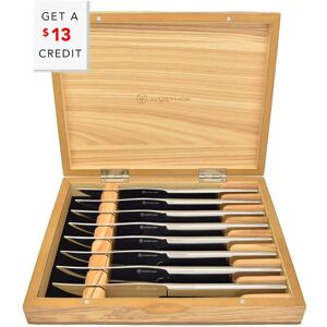 WSTHOF WUSTHOF 8Pc Stainless Steak Knife Set In Box with $13 Credit NoColor NoSize