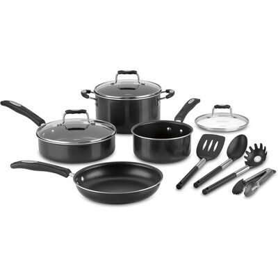 Cuisinart Aluminum Nonstick 11pc Cookware Set Black NoSize Cuisinart Aluminum Nonstick 11pc Cookware Set Black NoSize