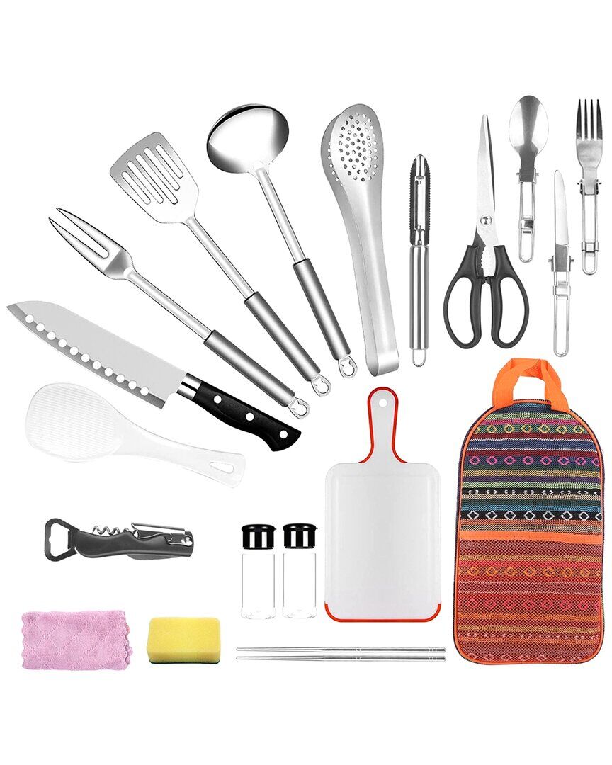 Fresh Fab Finds LakeForest 19pc Portable Camping Cookware Set Multicolor NoSize