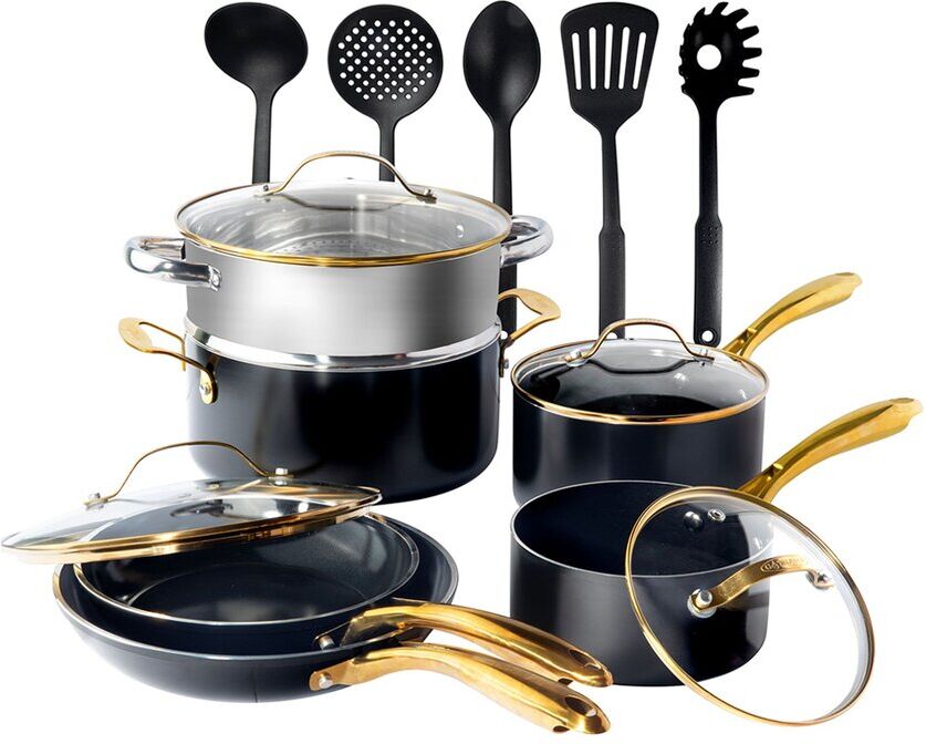 Gotham Steel 15pc Ultra Nonstick Ceramic Cookware Set with Utensils NoColor NoSize