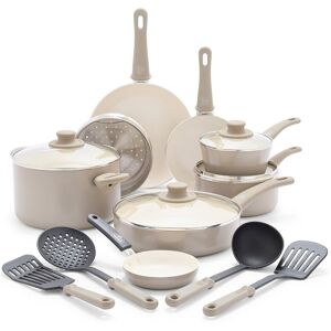 GreenLife Soft Grip Healthy Ceramic Nonstick 16pc Kitchen Cookware Set NoColor NoSize