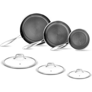 Nutrichef 3pc Stainless Steel Cookware Set Black NoSize