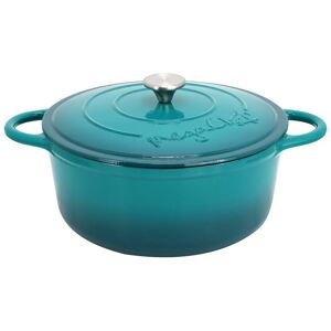MegaChef 6.35qt Teal Round Enameled Cast Iron Dutch Oven Blue NoSize