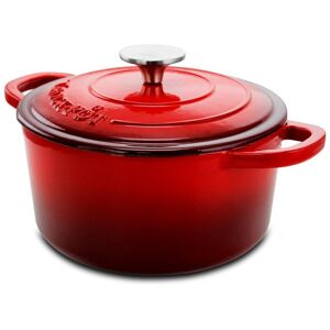 Crock-Pot Crockpot Artisan 3qt Red Enameled Cast Iron Casserole With Lid Red NoSize