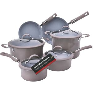 Hamilton Beach 10pc Set Aluminum Cookware Ceramic Coating Grey NoSize