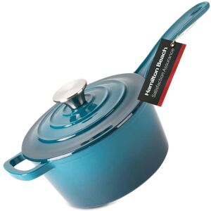 Hamilton Beach Sauce Pan Cast Iron 2qt Enamel Coating Blue NoSize