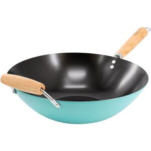 Martha Stewart Everyday Clarkston 14in Nonstick Carbon Steel Wok with Wooden Handle NoColor NoSize