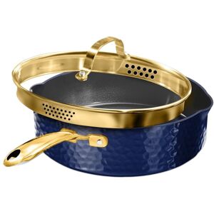 Granitestone Charleston Collection Hammered 4qt Deep Saute Nonstick Pan with Lid NoColor NoSize