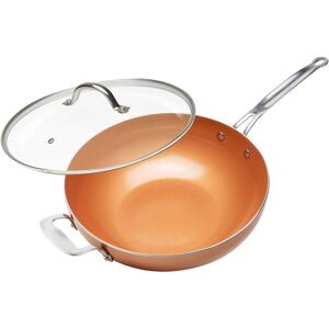 MasterPan Ceramic 12in Nonstick Copper Color Wok NoColor NoSize