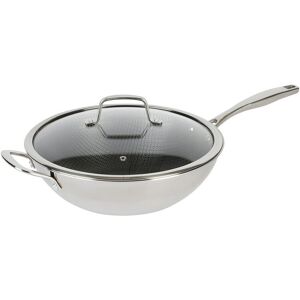 Kenmore Luke 12in Non-Stick Tri-Ply Stainless Steel Wok with Glass Lid NoColor NoSize
