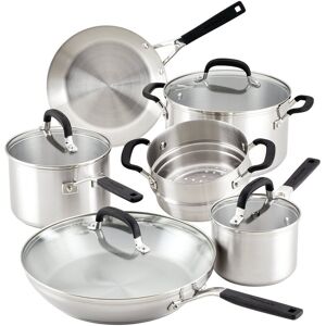 KitchenAid Stainless Steel Cookware Induction Pots and Pans Set Silver NoSize