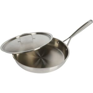 Babish 12.5in Stainless Steel Tri-Ply Double Riveted Fry Pan with Lid NoColor NoSize