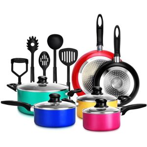 Nutrichef Colorful Kitchenware 15Pc Pots & Pans Set NoColor NoSize