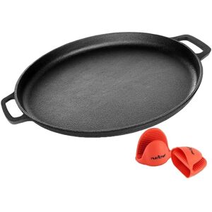 Nutrichef 14in Cast Iron Pizza/Baking Pan Black NoSize