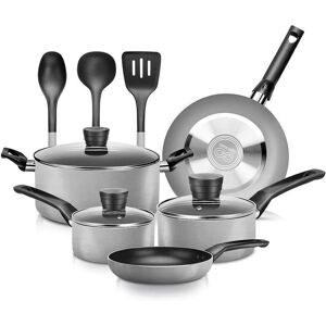 SereneLife 11pc Grey Cookware Set Grey NoSize