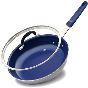 Nutrichef 8In Frypan With Lid Blue NoSize