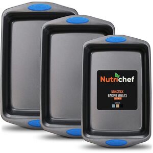 Nutrichef 3pc Baking Pans Set Grey NoSize