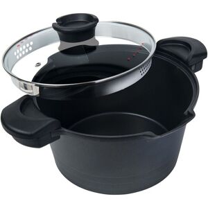MasterPan Nonstick 5qt Stock/Pasta Pot With Glass Lid Strainer NoColor NoSize