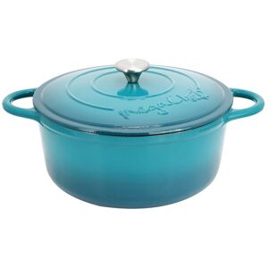 MegaChef 6.35qt Round Enameled Cast Iron Dutch Oven Blue NoSize