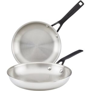 KitchenAid 5-Ply Clad Stainless Steel Induction Frying Pan Set Silver NoSize