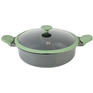 Kenmore Theodore 6.5qt Nonstick Cast Aluminum Divided Hot Pot Pan with Lid NoColor NoSize