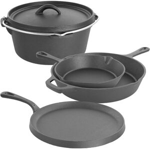 MegaChef Pre-Seasoned Cast Iron 5pc Cookware Set NoColor NoSize