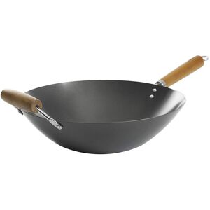 Kenmore Hammond 14In Flat Bottom Carbon Steel Wok Black NoSize