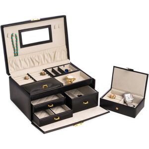 Bey-Berk Two-Tier Leather Jewelry Box Multicolor NoSize Bey-Berk Two-Tier Leather Jewelry Box Multicolor NoSize