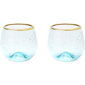Twine Seaside Aqua Bubble Stemless Wine Glass Set NoColor NoSize Twine Seaside Aqua Bubble Stemless Wine Glass Set NoColor NoSize