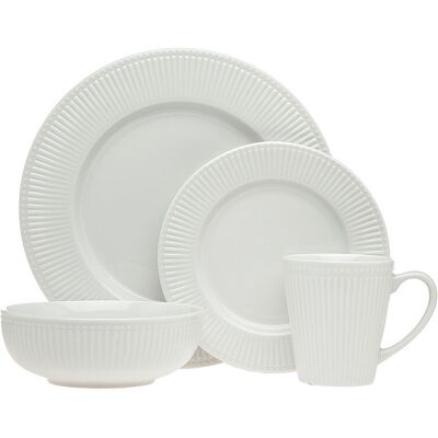 Godinger Republique Plain 16pc Dinnerware Set Off-White NoSize Godinger Republique Plain 16pc Dinnerware Set Off-White NoSize