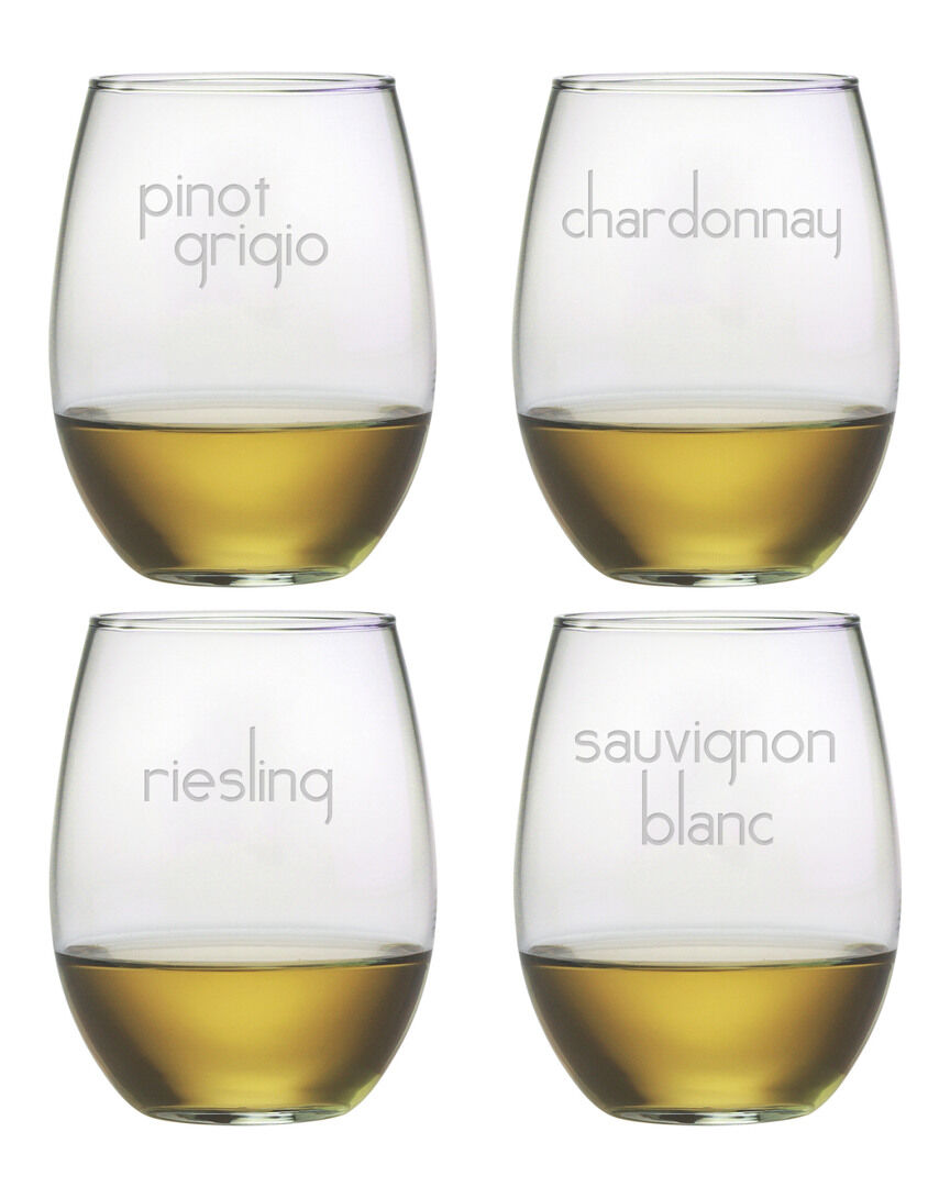 Susquehanna Glass Assorted White Wine Set of 4 21oz Stemless Glasses NoColor NoSize