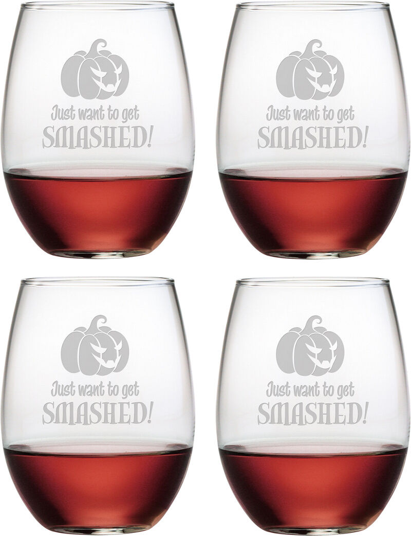 Susquehanna Set of 4 Smashed! Stemless Wine Glasses NoColor NoSize