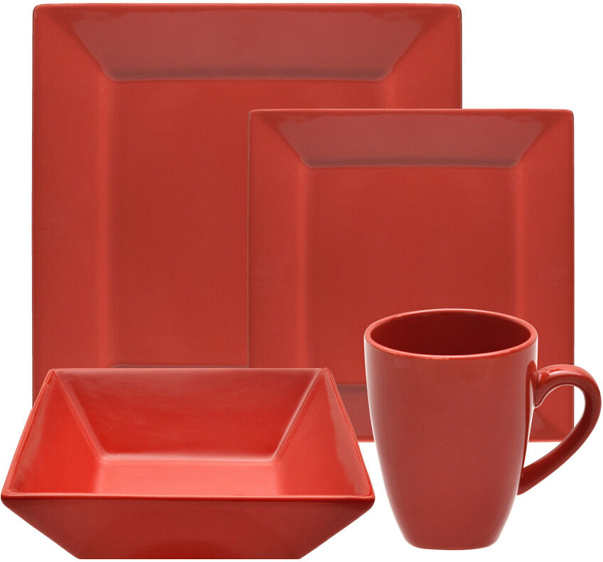 Ten Strawberry Street 16pc Nova Red Square Dinnerware Set NoColor NoSize