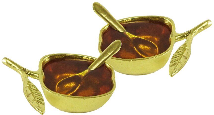 Alice Pazkus Gold Salt/Honey Dishes (Set of 2) Gold NoSize