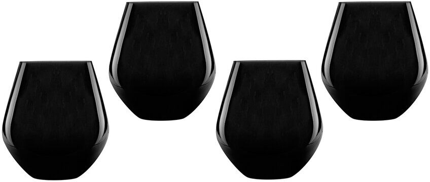 Godinger Meridian Stemless Midnight Wine Glasses (Set Of 4) Black NoSize