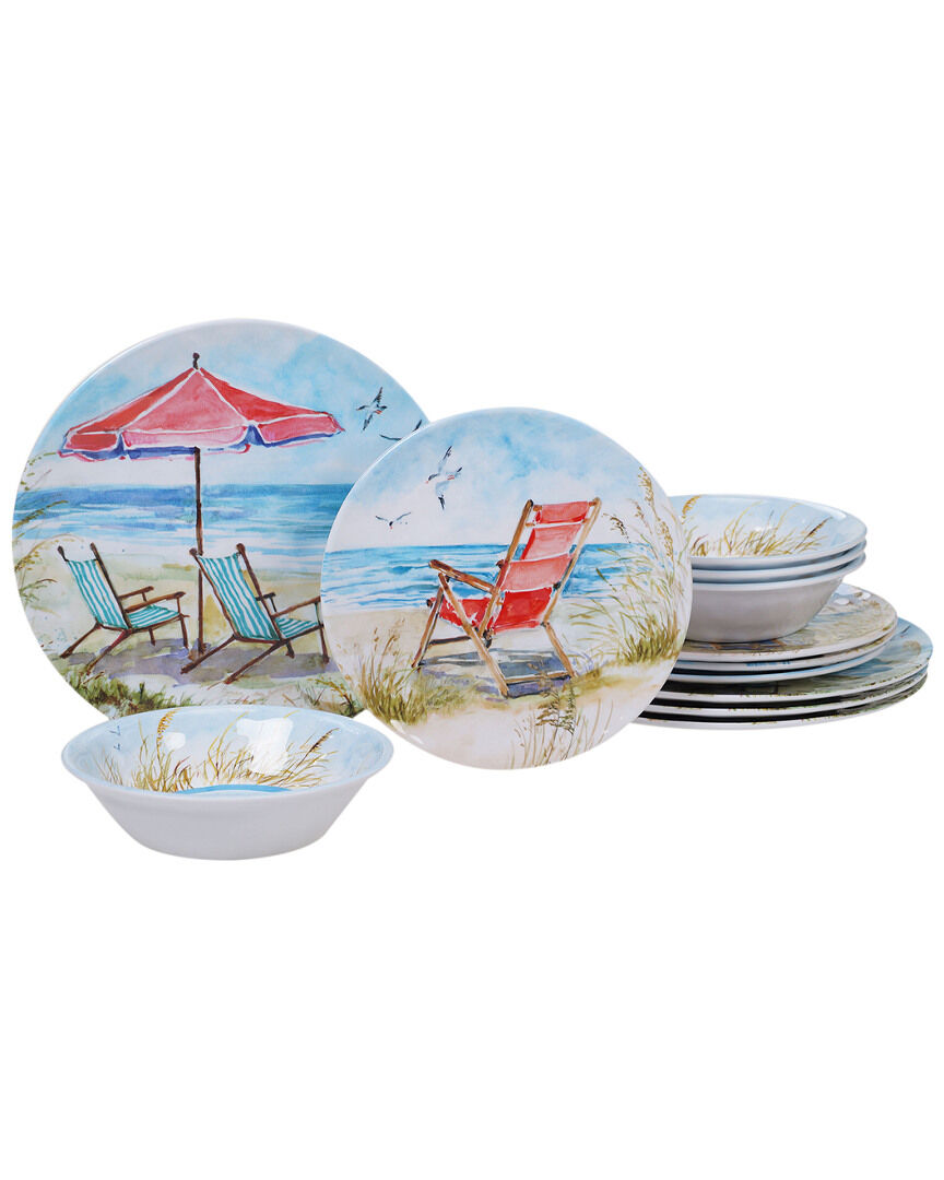 Certified International Melanine Ocean View 12pc Dinnerware Set NoColor NoSize