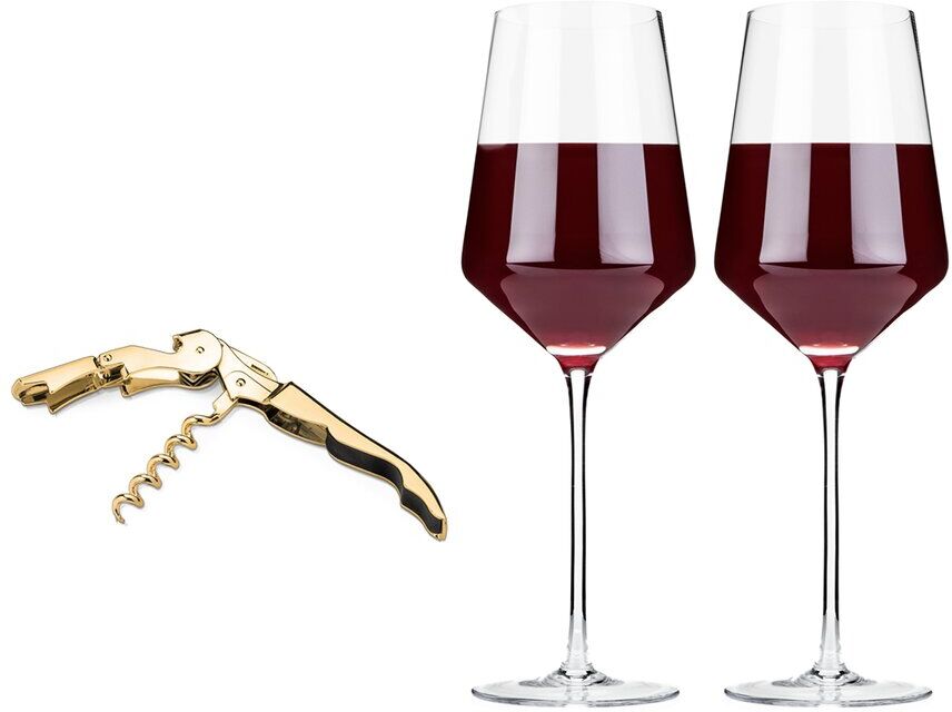 Viski Wine Glass and Corkscrew Gift Box NoColor NoSize