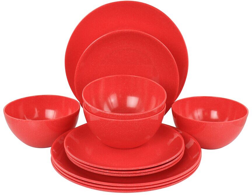 Martha Stewart 12pc Melamine Dinnerware Set Red NoSize